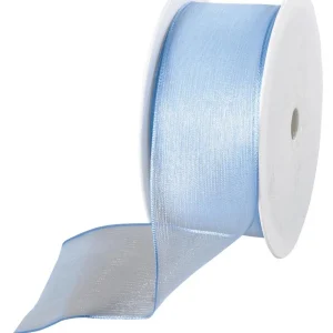 Geschenkband^DecoWoerner Chiffonband Mit Draht Hell 40 Mm Breit, 20 M blau