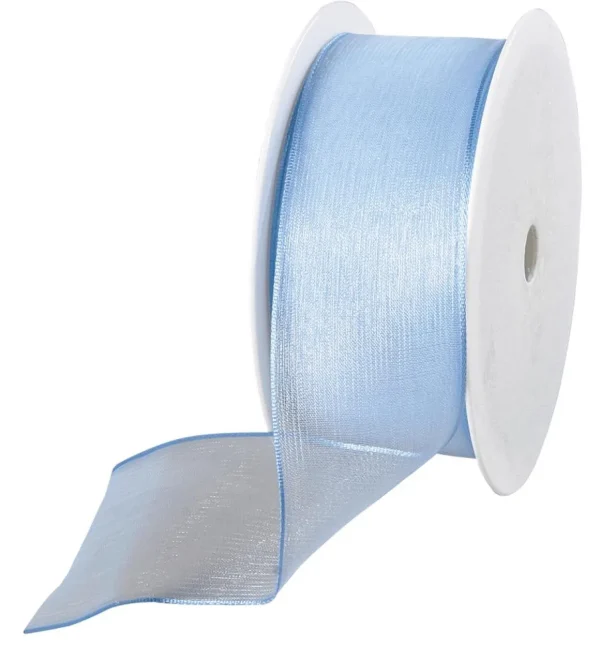 Geschenkband^DecoWoerner Chiffonband Mit Draht Hell 40 Mm Breit, 20 M blau