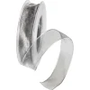 Geschenkband^DecoWoerner Chiffonband Mit Draht 25 Mm Breit, 20 M silber