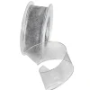 Geschenkband^DecoWoerner Chiffonband Mit Draht 40 Mm Breit, 20 M silber