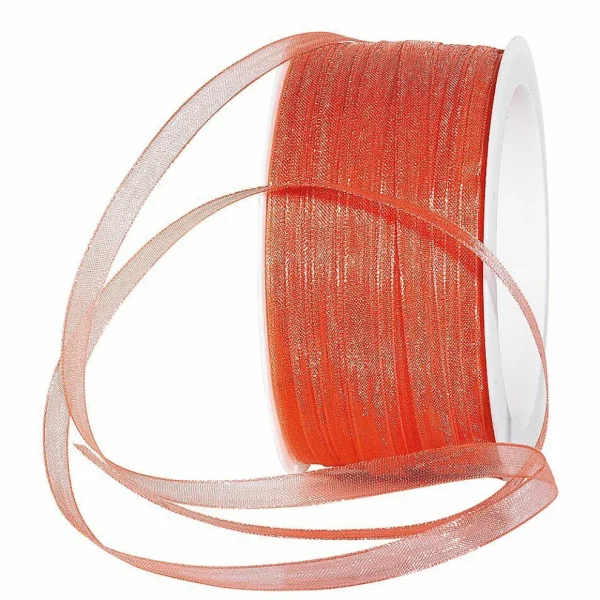 Geschenkband^DecoWoerner Chiffonband Mit Webkante, 6 Mm, 50 M, Pink rosa