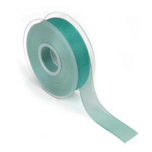 Geschenkband^DecoWoerner Chiffonband Mit Webkante 25mm X 50m Türkis blau