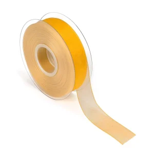 Geschenkband^DecoWoerner Chiffonband Mit Webkante 25mm X 50m gelb