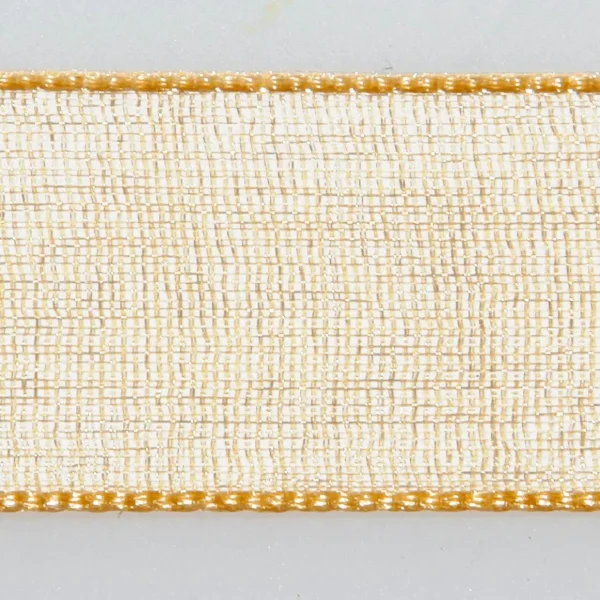 Geschenkband^DecoWoerner Chiffonband Mit Webkante 15mm X 50m gold