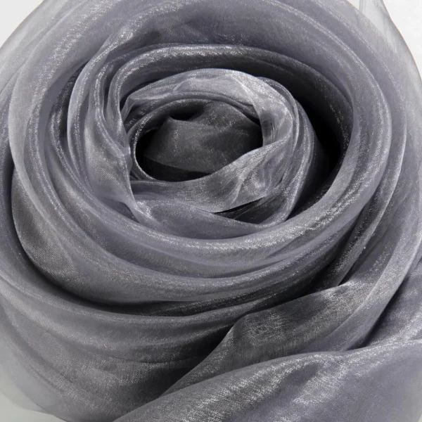 Stoffe^DecoWoerner Chiffonstoff, grau, 145 Cm silber