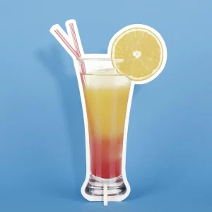 Themen-Deko^DecoWoerner Cocktail Display 32 X 50 Cm gelb