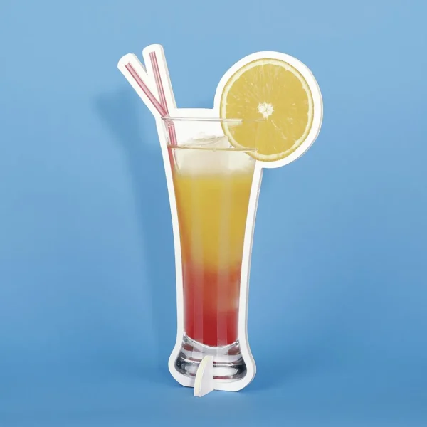 Themen-Deko^DecoWoerner Cocktail Display 32 X 50 Cm gelb