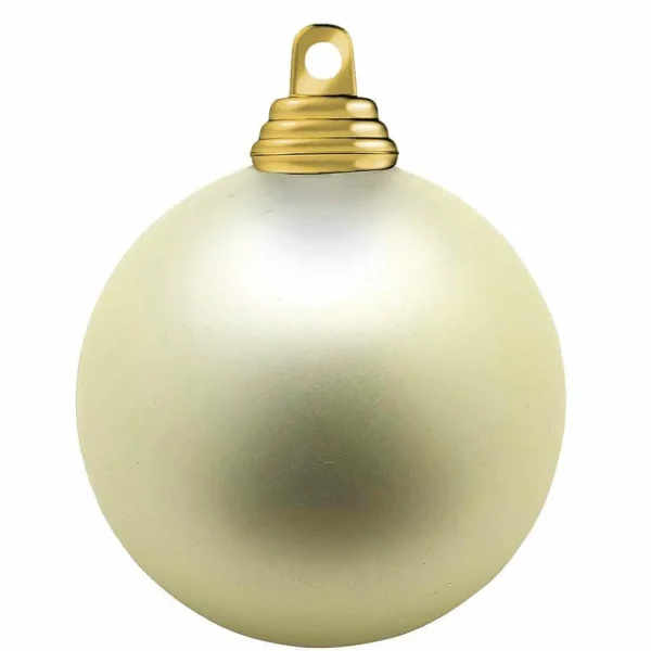 Weihnachtskugeln^DecoWoerner Creme, Matte Weihnachtskugel Aus Schwer Entflammbarem Kunststoff, 20 Cm Ø – Per Stück gold