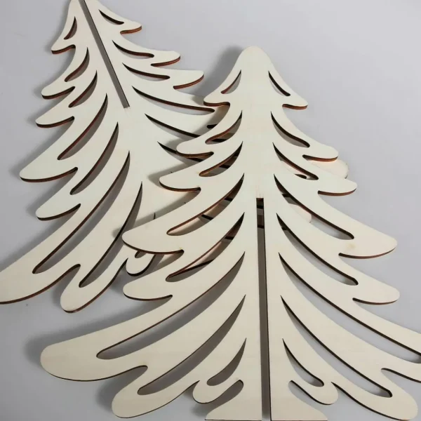 Naturdeko | Weihnachtsfiguren^DecoWoerner 3D Deko Holz-Tanne, 60 Cm braun