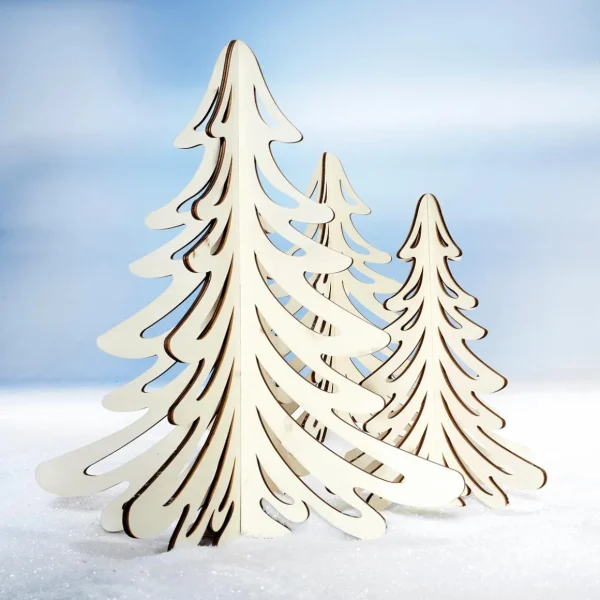 Naturdeko | Weihnachtsfiguren^DecoWoerner 3D Deko Holz-Tanne, 60 Cm braun