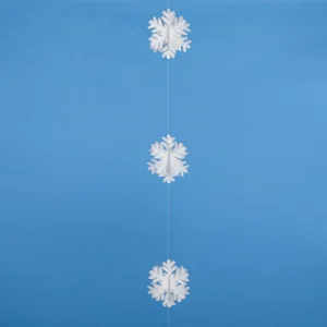 Winterdeko^DecoWoerner 3D Schneeflockengirlande Aus Filz, 180 Cm weiß
