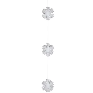Winterdeko^DecoWoerner 3D Schneeflockengirlande Aus Filz, 180 Cm weiß