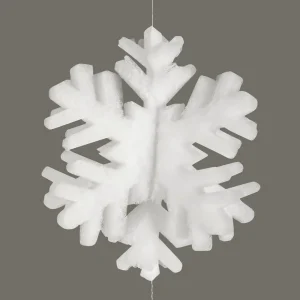 Winterdeko^DecoWoerner 3D Schneeflockengirlande Aus Filz, 180 Cm weiß