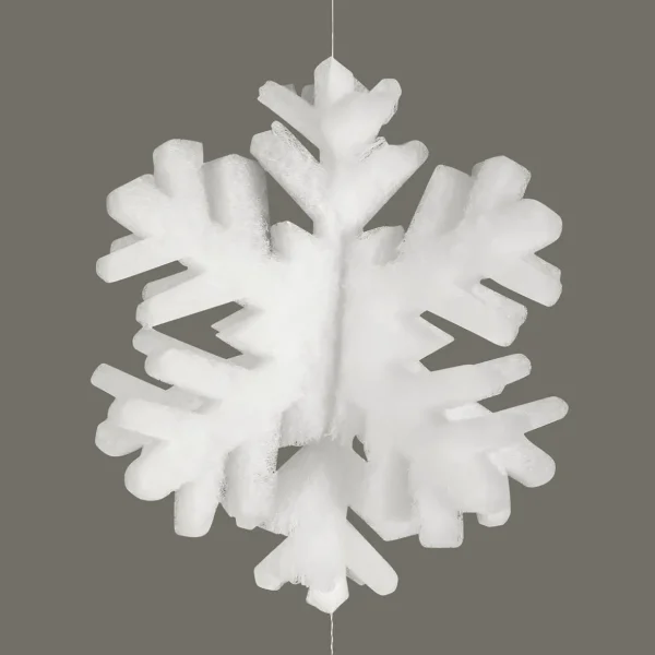 Winterdeko^DecoWoerner 3D Schneeflockengirlande Aus Filz, 180 Cm weiß