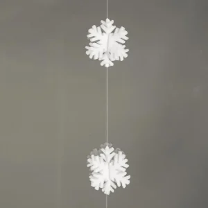 Winterdeko^DecoWoerner 3D Schneeflockengirlande Aus Filz, 180 Cm weiß