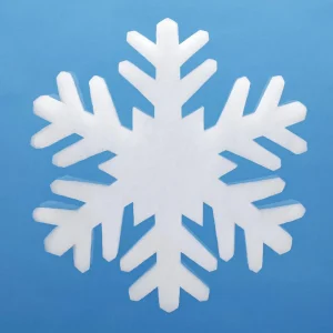 Winterdeko^DecoWoerner 3D Watte-Schneeflocken 17 Cm Ø, Schwer Entflammbar weiß