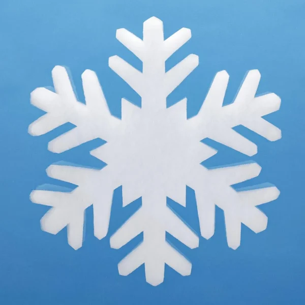 Winterdeko^DecoWoerner 3D Watte-Schneeflocken 17 Cm Ø, Schwer Entflammbar weiß