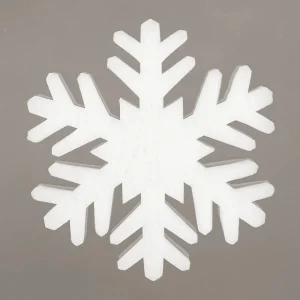 Winterdeko^DecoWoerner 3D Watte-Schneeflocken 17 Cm Ø, Schwer Entflammbar weiß