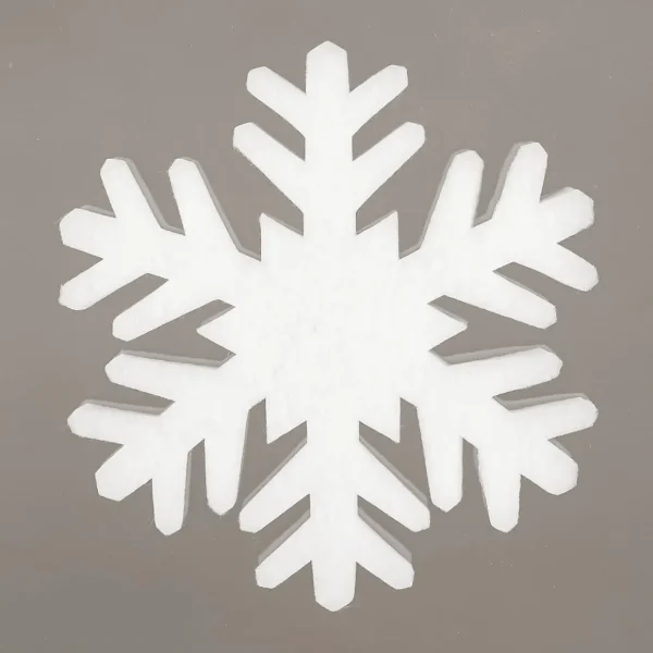 Winterdeko^DecoWoerner 3D Watte-Schneeflocken 17 Cm Ø, Schwer Entflammbar weiß