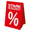Verkaufsaktionen Bewerben^DecoWoerner Dachaufsteller Stark Reduziert, A3 rot