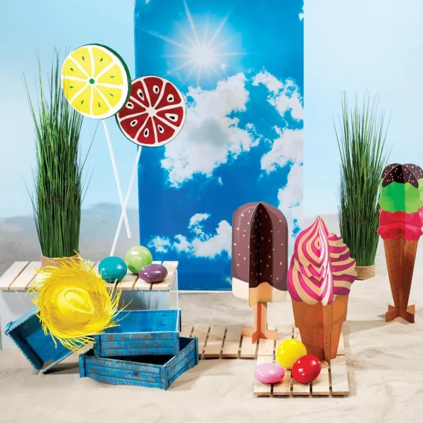 Sommerdeko^DecoWoerner Deko Aufsteller Waffeleis, 90 Cm Hoch mehrfarbig