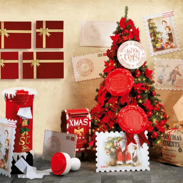 Xxl Weihnachtsdeko^DecoWoerner Deko Briefkasten Weihnachtsmann, 100 Cm Hoch rot