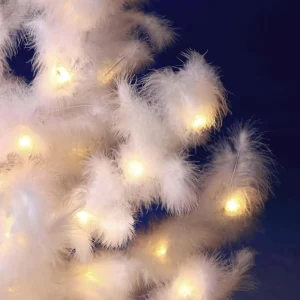 Weihnachtsbeleuchtung^DecoWoerner Deko Federbaum Mit LED, 90 Cm weiß