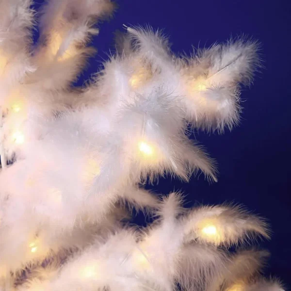 Xxl Weihnachtsdeko | Weihnachtsbeleuchtung^DecoWoerner Deko Federbaum Mit LED Warm, 120 Cm weiß
