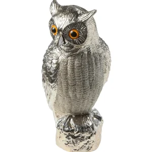 Herbstdeko^DecoWoerner Deko Figur Eule 43 Cm silber