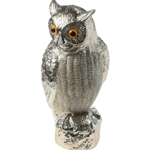Herbstdeko^DecoWoerner Deko Figur Eule 43 Cm silber