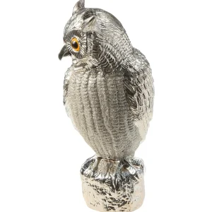 Herbstdeko^DecoWoerner Deko Figur Eule 43 Cm silber