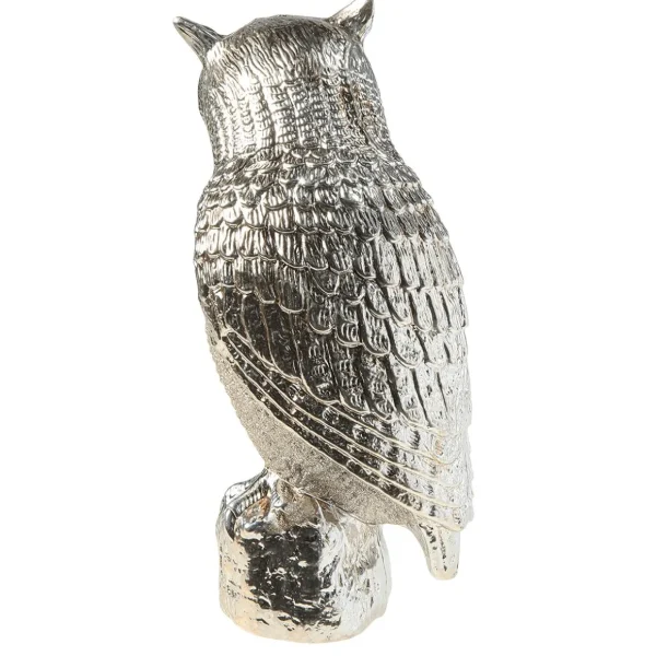 Herbstdeko^DecoWoerner Deko Figur Eule 43 Cm silber