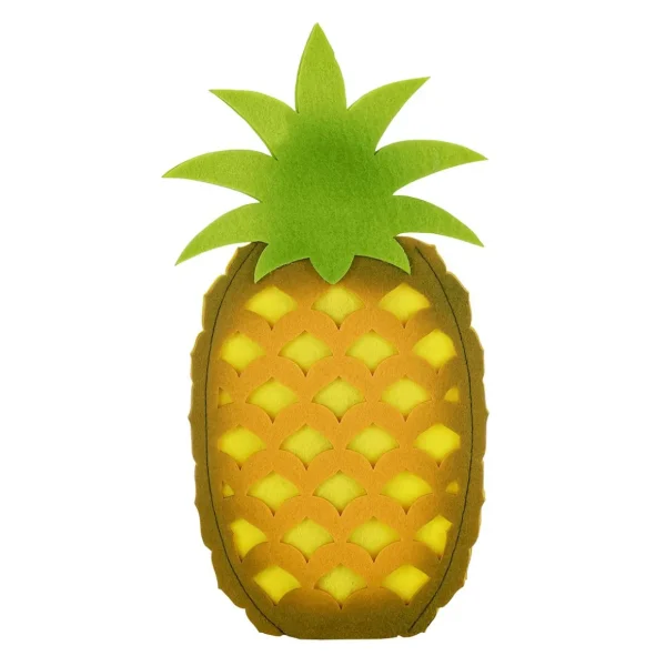 Sommerdeko^DecoWoerner Deko Filzananas Auf Holzsockel 35 Cm gelb