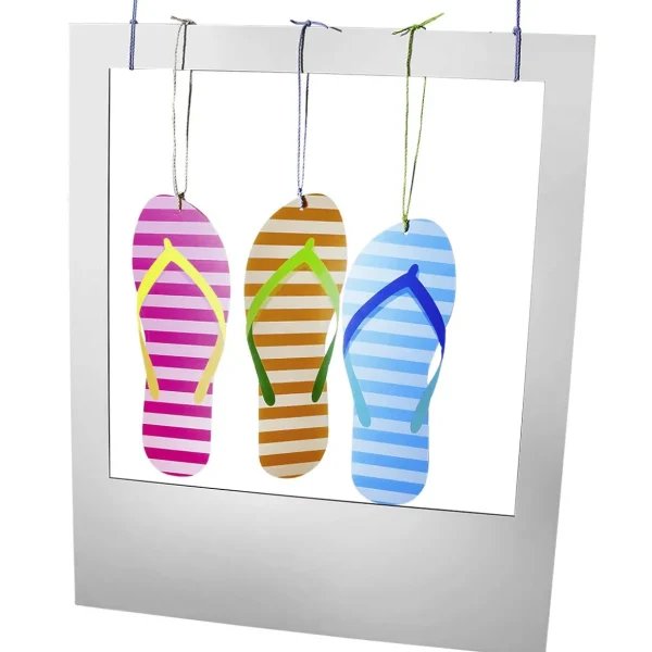 Sommerdeko^DecoWoerner Deko Flipflops 40 Cm 3 Stück mehrfarbig