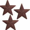 Weihnachtssterne^DecoWoerner Deko Glitzersterne, Pack á 3 Stück braun