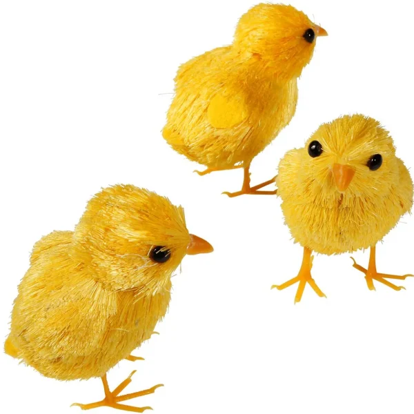 Dekotiere^DecoWoerner Deko Küken, Pack à 3 Stück gelb