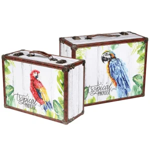 Sommerdeko^DecoWoerner Deko Kofferset Paradise 2tlg. mehrfarbig