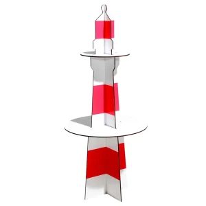 Sommerdeko^DecoWoerner Deko Leuchtturm Aus Holz, 80 Cm Hoch rot