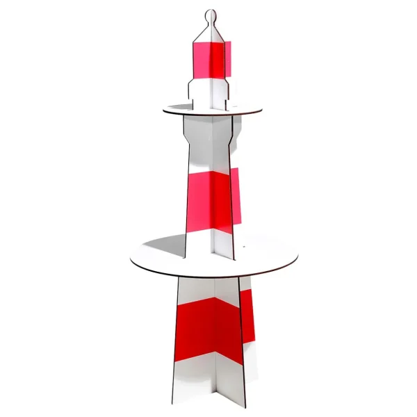 Sommerdeko^DecoWoerner Deko Leuchtturm Aus Holz, 80 Cm Hoch rot