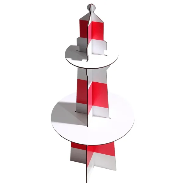 Sommerdeko^DecoWoerner Deko Leuchtturm Aus Holz, 80 Cm Hoch rot