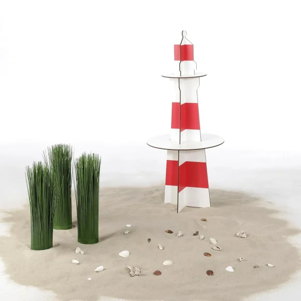 Sommerdeko^DecoWoerner Deko Leuchtturm Aus Holz, 80 Cm Hoch rot