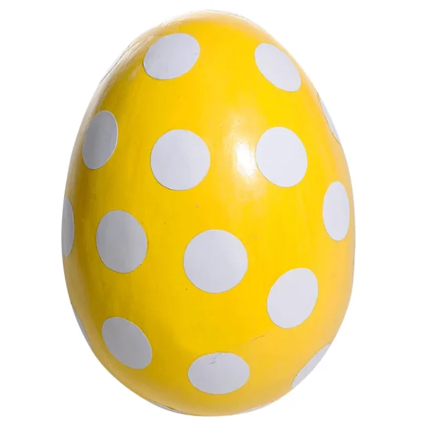 Osterdeko^DecoWoerner Deko Osterei Gepunktet 18 Cm, /weiß gelb