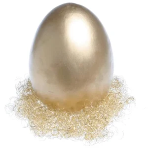 Osterdeko^DecoWoerner Deko Osterei Metallic 18 Cm gold