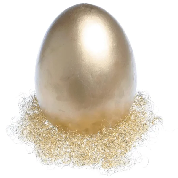 Osterdeko^DecoWoerner Deko Osterei Metallic 18 Cm gold