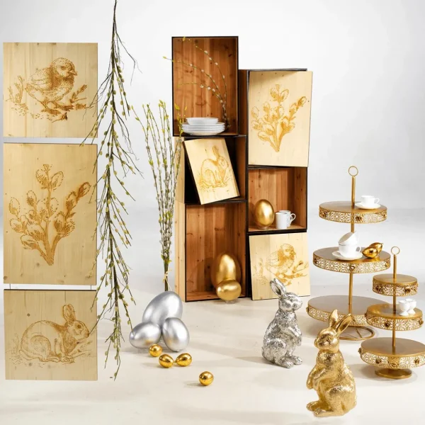 Osterdeko^DecoWoerner Deko Osterei Metallic 26 Cm gold