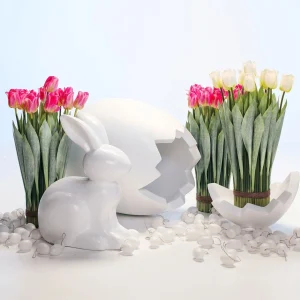 Osterdeko^DecoWoerner Deko Ostereier Zum Aufhängen 6 Cm, , 24 Stück weiß