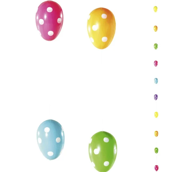 Osterdeko^DecoWoerner Deko Ostereier-Kette Gepunktet 160 Cm mehrfarbig