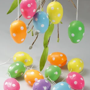 Osterdeko^DecoWoerner Deko Ostereier-Kette Gepunktet 160 Cm mehrfarbig