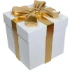 Weihnachtsfiguren^DecoWoerner Deko Päckchen 40 Cm, Weiß- gold