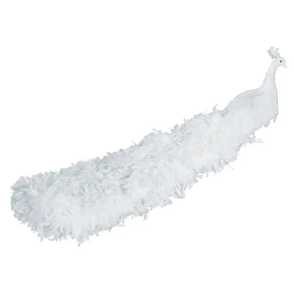 Dekotiere | Winterdeko^DecoWoerner Deko Pfau , 150 Cm Lang weiß